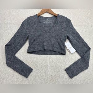 Spiritual Gangster Metta Long Sleeve Top Size Medium Large Gray NWOT